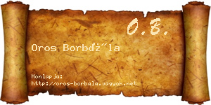 Oros Borbála névjegykártya