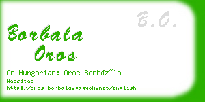 borbala oros business card